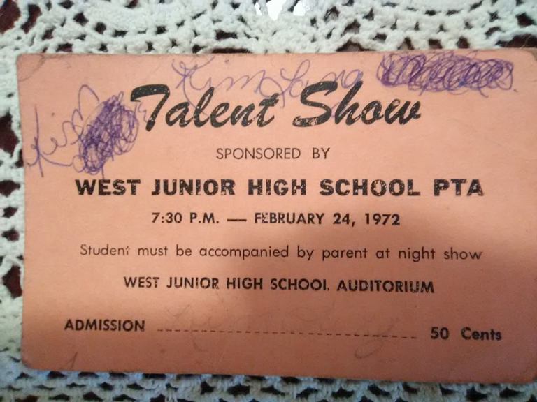 west-jr-high-school-pta-talent-show-ticket-1972-the-tenderly-rose-collection